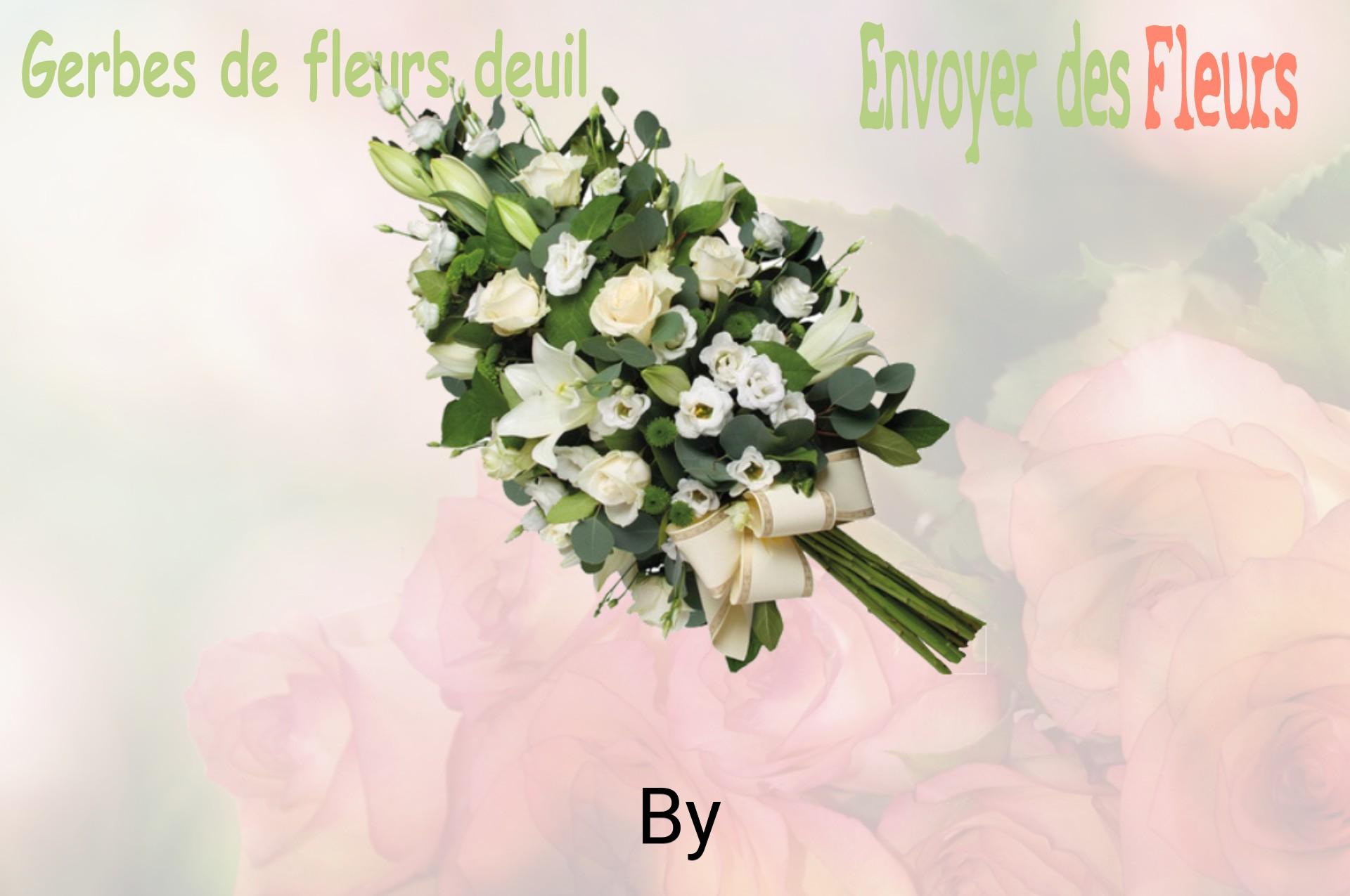 Gerbe de fleurs de deuil livrée à By